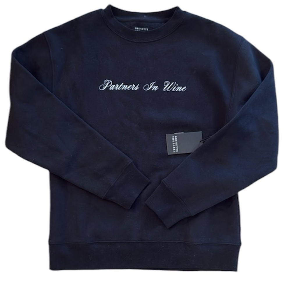 NWT Brunette the label (XS/S) black sweatshirt crew - Partners in Wine